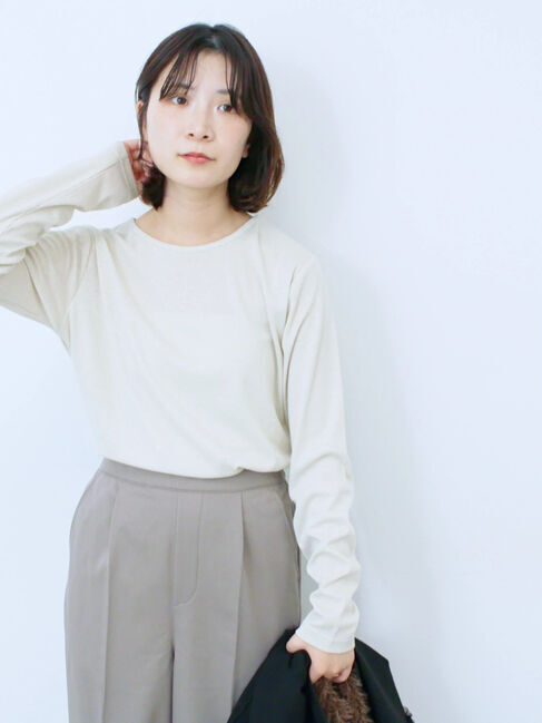 Samansa Mos2 blue「ラメリブプルオーバー」|Tシャツ・カットソー|