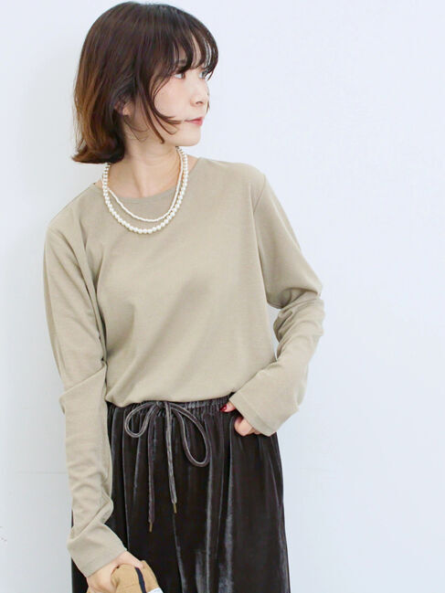 Samansa Mos2 blue「ラメリブプルオーバー」|Tシャツ・カットソー|