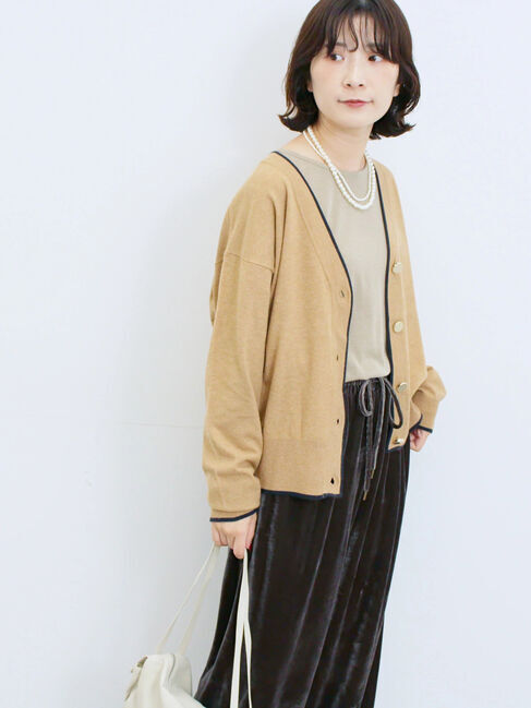 Samansa Mos2 blue「ラメリブプルオーバー」|Tシャツ・カットソー|