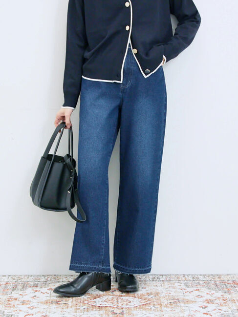 Samansa Mos2 blue「ストレートデニムパンツ」|その他|ネイビー