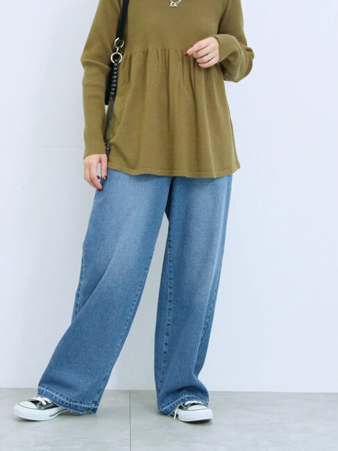 Samansa Mos2 blue「ストレートデニムパンツ」|その他|