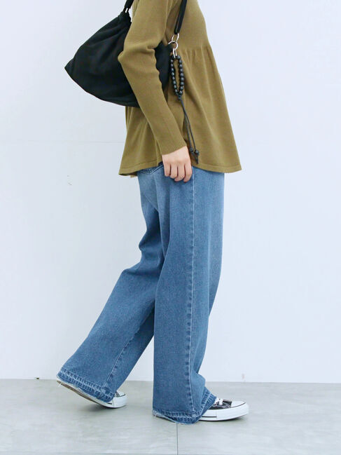 Samansa Mos2 blue「ストレートデニムパンツ」|その他|