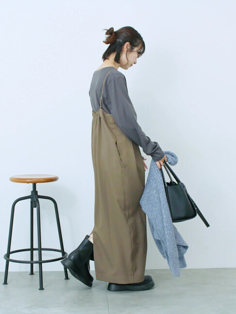 Samansa Mos2 blue「タック入りコクーンジャンスカ」|ワンピース|