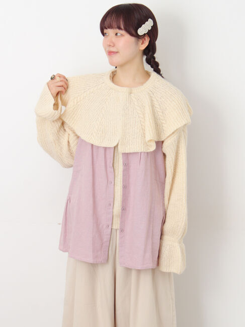 Samansa Mos2「【Cross&times;Linen】ピンタックベスト」|ダウンベスト・ベスト|ピンク