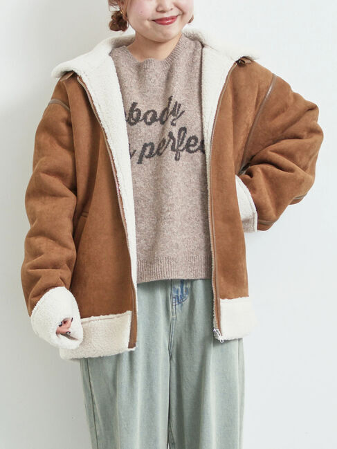 SM2「フェイクムートンフライトジャケット」|その他|キャメル