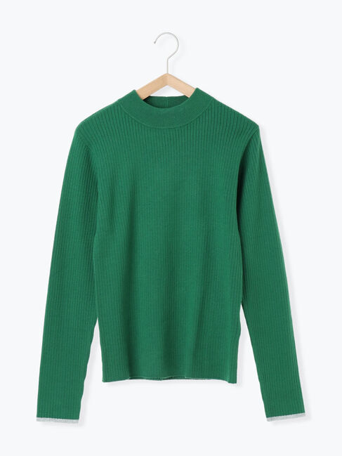 Samansa Mos2 blue「【Hug knit】リブハイネックプルオーバー」|ニット・セーター|