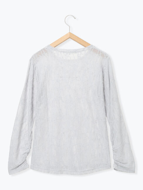 Samansa Mos2 blue「シアージャガードロゴ入りプルオーバー」|Tシャツ・カットソー|