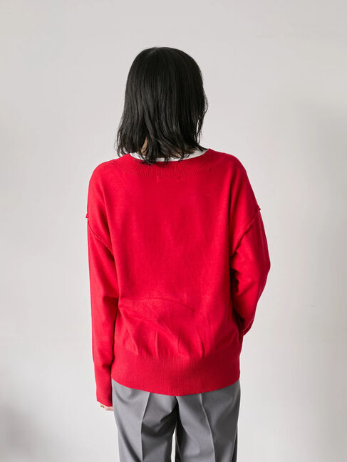 Samansa Mos2 blue「◎Vネックニットプルオーバー」|ニット・セーター|