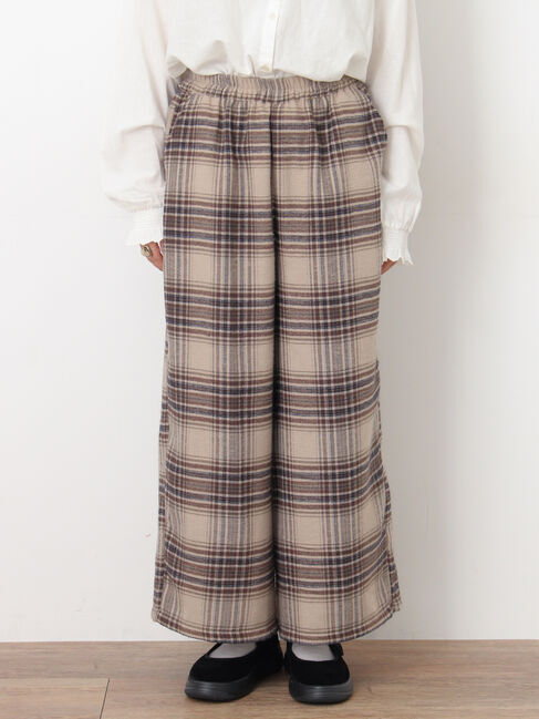Samansa Mos2「【M/Lサイズ】チェック柄ワイドパンツ」|その他|