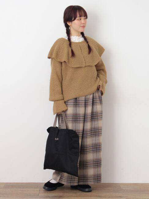Samansa Mos2「フリルカラーニット」|ニット・セーター|