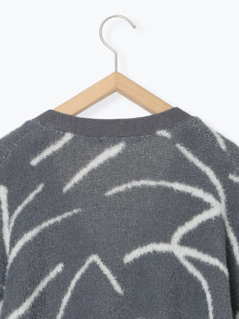 Samansa Mos2 blue「◎ニュアンス柄ニットCD」|カーディガン|