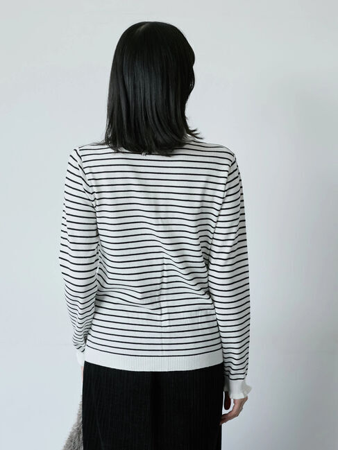 Samansa Mos2 blue「フリル衿ニットプルオーバー」|ニット・セーター|