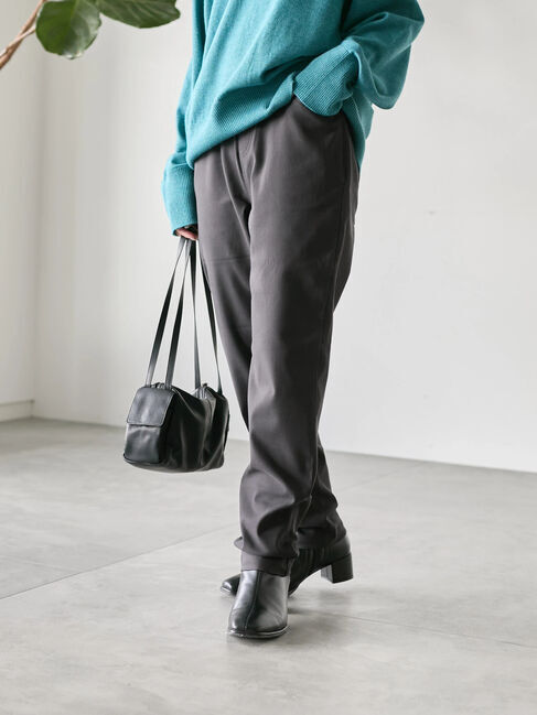 Samansa Mos2 blue「裏起毛ストレッチパンツ」|その他|チャコールグレー