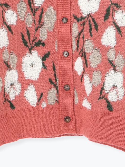 Samansa Mos2「ループ花柄ジャガードニットカーディガン」|カーディガン|