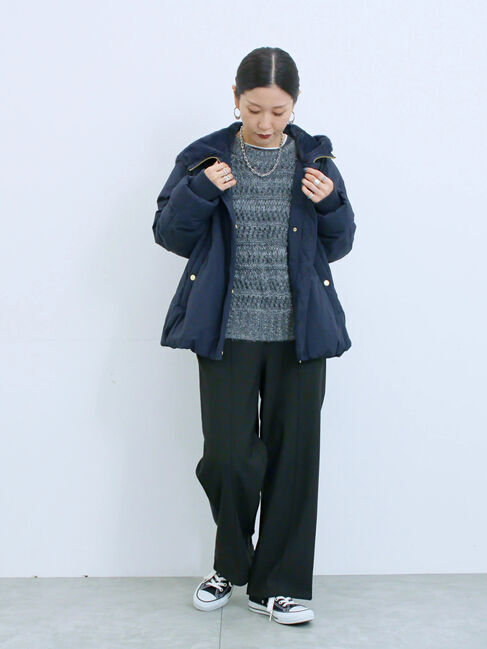 Samansa Mos2 blue「カットジョーゼット裏ボンディングパンツ」|その他|