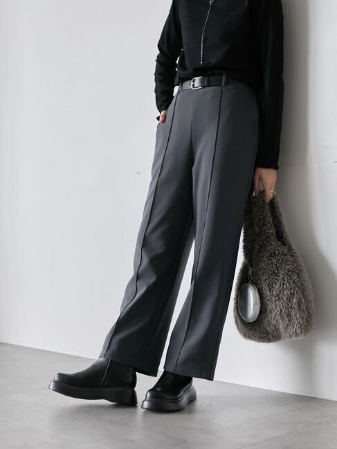 Samansa Mos2 blue「カットジョーゼット裏ボンディングパンツ」|その他|