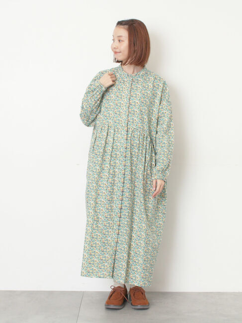 Samansa Mos2「【保温加工】バンドカラーワンピース ≪S/Mサイズ≫」|ワンピース|ミント