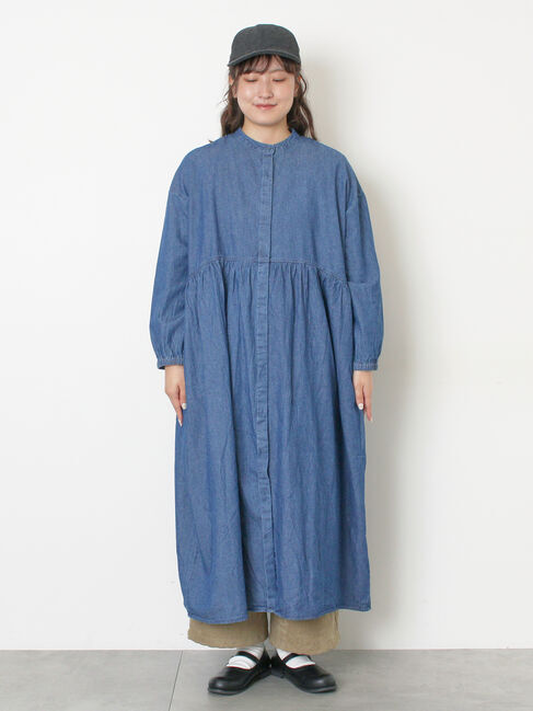 Samansa Mos2「デニムバンドカラーワンピース ≪S/Mサイズ≫」|ワンピース|