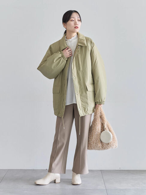 Samansa Mos2 blue「襟付中綿ブルゾン」|ブルゾン・スタジャン|