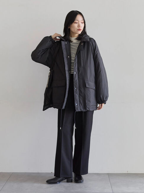 Samansa Mos2 blue「襟付中綿ブルゾン」|ブルゾン・スタジャン|