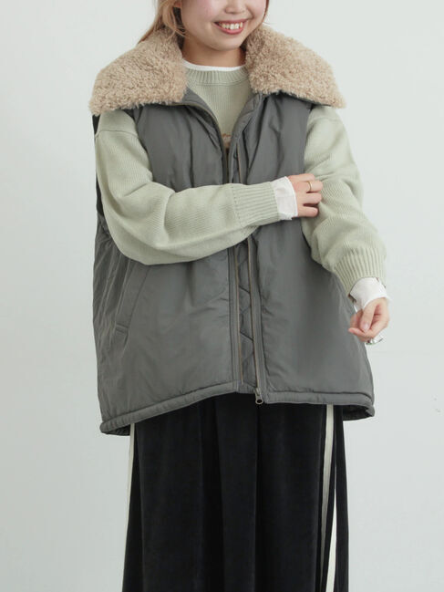 SM2「ボア襟マルチWAYブルゾン」|ブルゾン・スタジャン|チャコールグレー