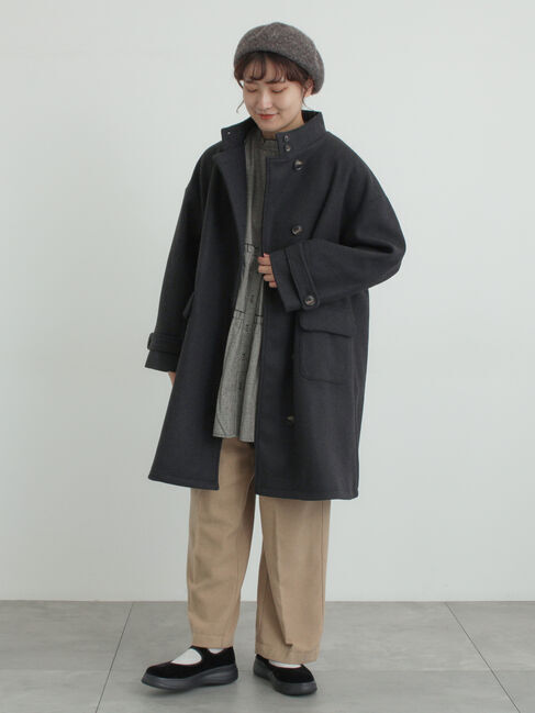 Samansa Mos2「ウールライクスタンドネックコート」|その他|