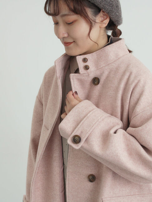 Samansa Mos2「ウールライクスタンドネックコート」|その他|