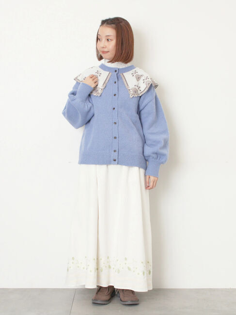 Samansa Mos2「レース貼り前後2WAYニット」|カーディガン|