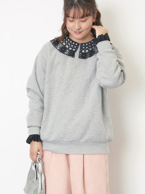 Samansa Mos2「裏起毛ロゴ刺繍スウェット」|Tシャツ・カットソー|