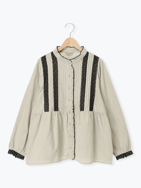 Samansa Mos2「フリルバンドカラーブラウス」|シャツ・ブラウス|