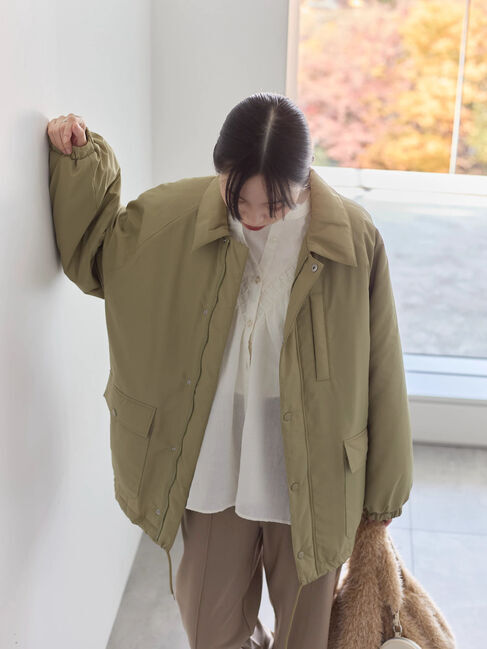 Samansa Mos2 blue「切替タックブラウス」|シャツ・ブラウス|