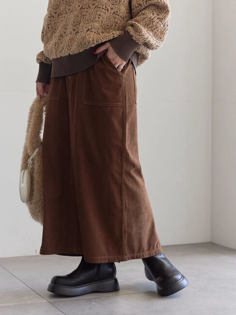 Samansa Mos2 blue「コーデュロイスカート」|スカート|