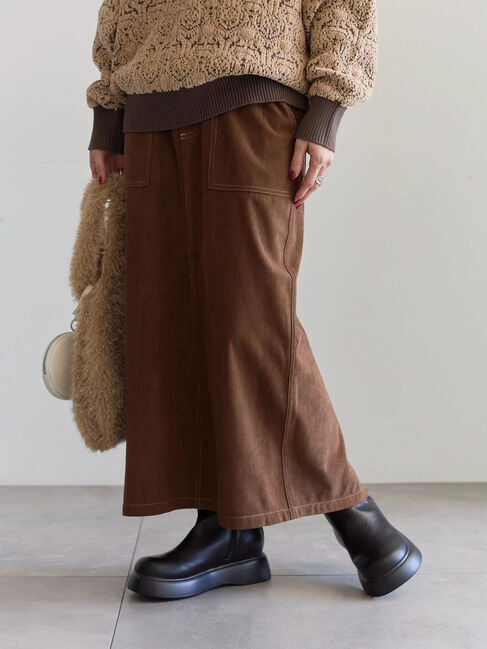 Samansa Mos2 blue「コーデュロイスカート」|スカート|