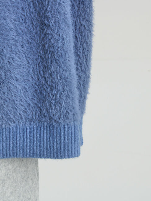 Samansa Mos2「無地・花柄シャギーVネックカーディガン」|カーディガン|