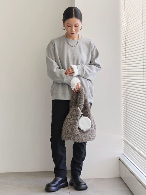 Samansa Mos2 blue「裏起毛ストレッチパンツ」|その他|