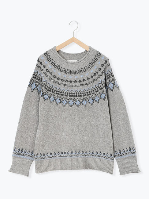 Samansa Mos2 blue「求心ラメモールニットプルオーバー」|ニット・セーター|