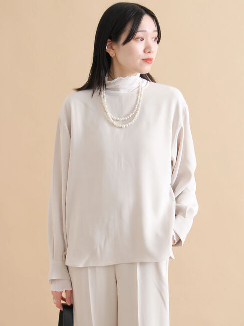 sm2rhythm「ノーカラーブラウス」|シャツ・ブラウス|