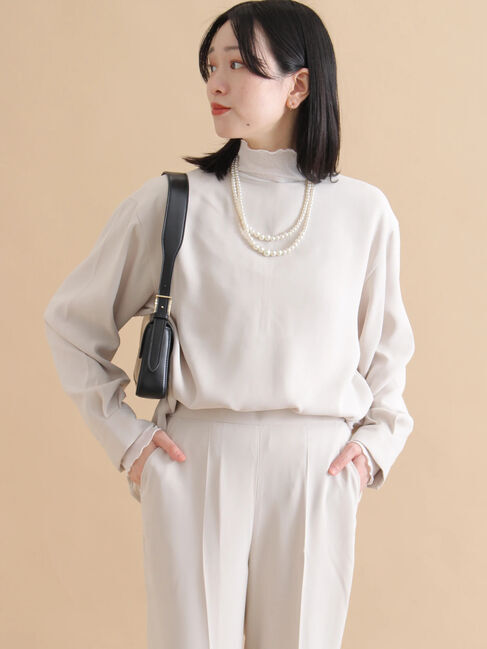 sm2rhythm「ノーカラーブラウス」|シャツ・ブラウス|