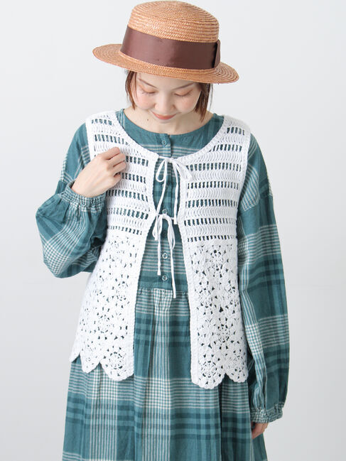 Samansa Mos2「前後2WAYクロシェベスト」|ダウンベスト・ベスト|