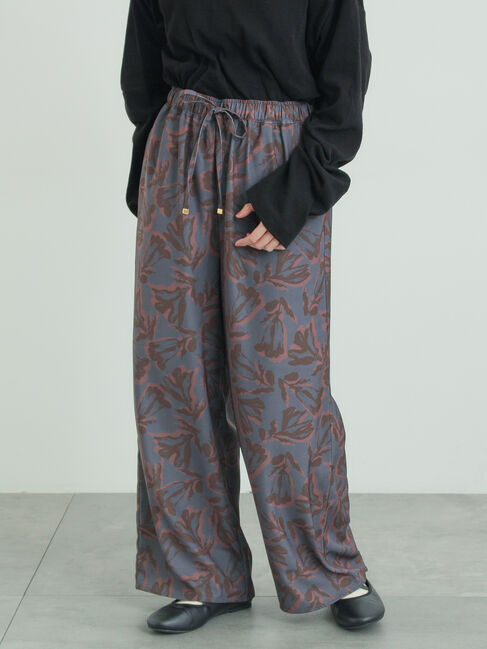 Samansa Mos2「総柄イージーパンツ」|その他|チャコールグレー