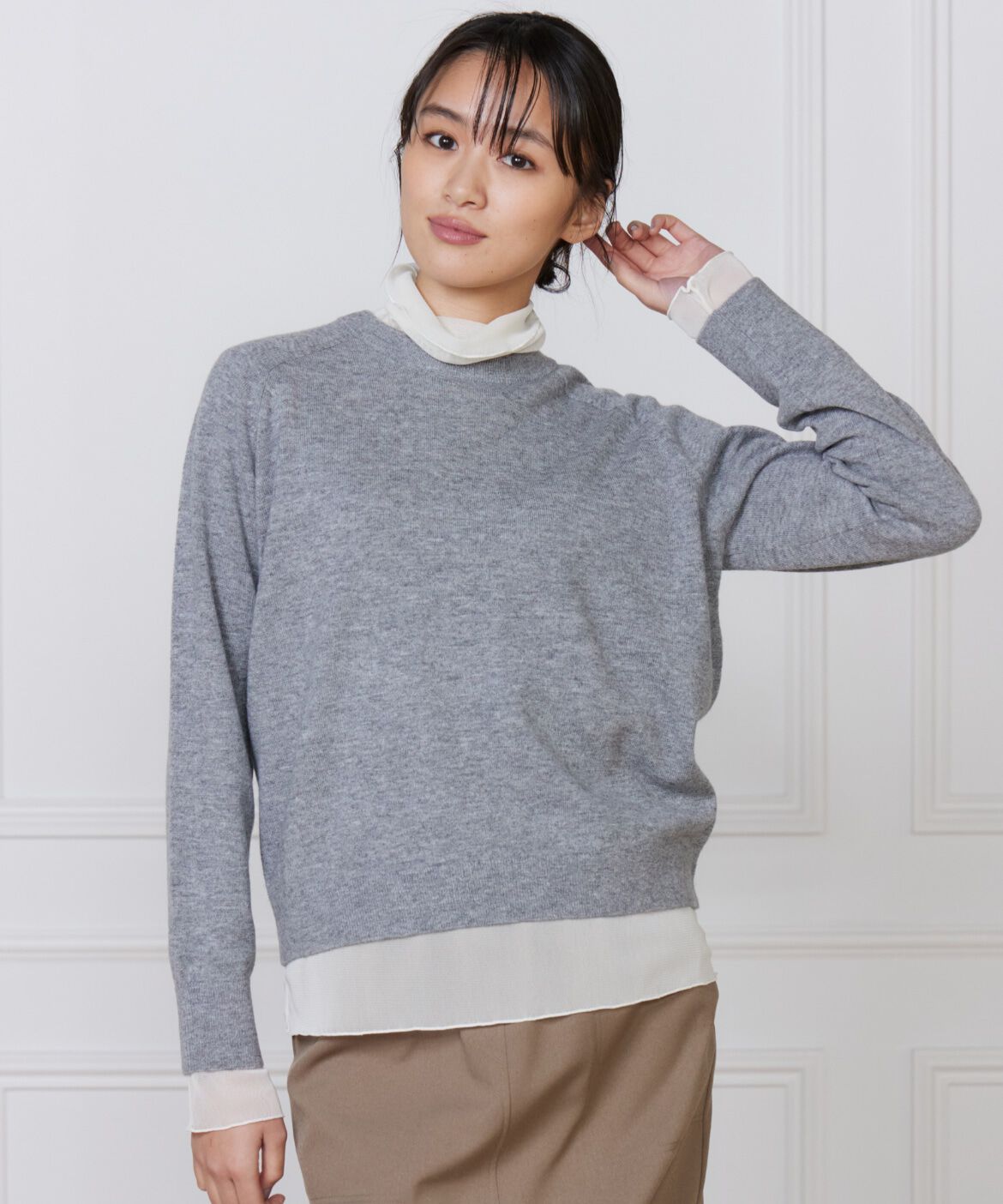 DAY by DAY it&rsquo;s international「カシミヤ混クルーネックプルオーバー《CASH5》」|ニット・セーター|グレー1