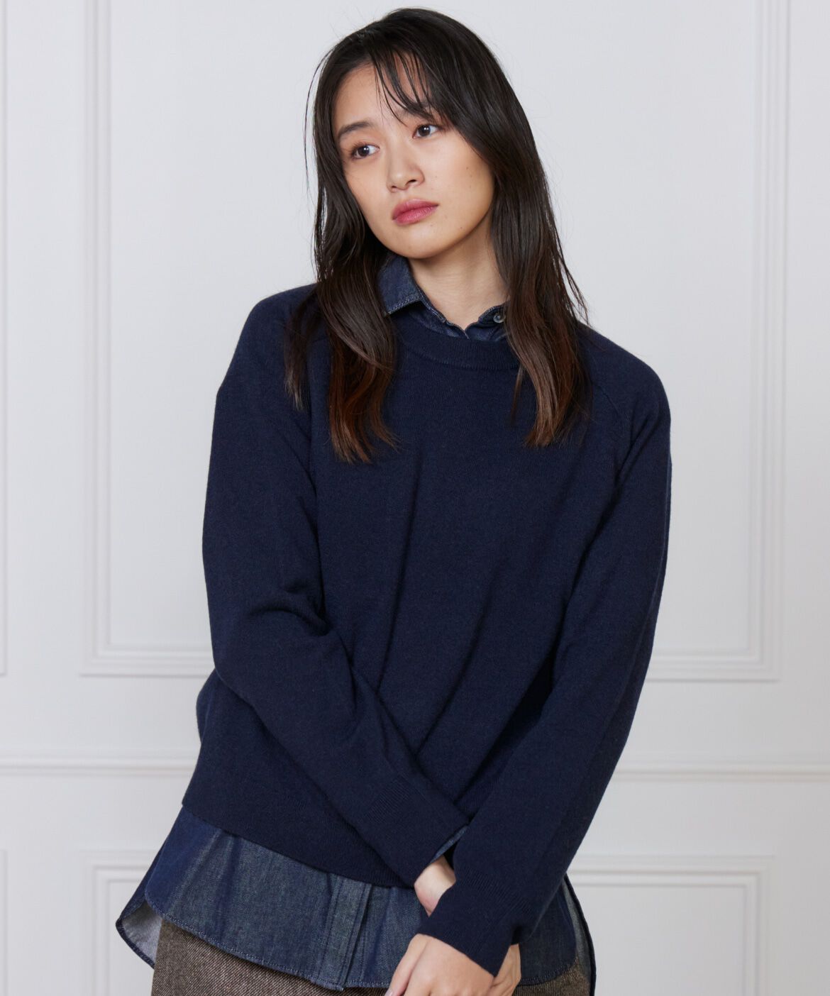 DAY by DAY it&rsquo;s international「カシミヤ混クルーネックプルオーバー《CASH5》」|ニット・セーター|ネイビー