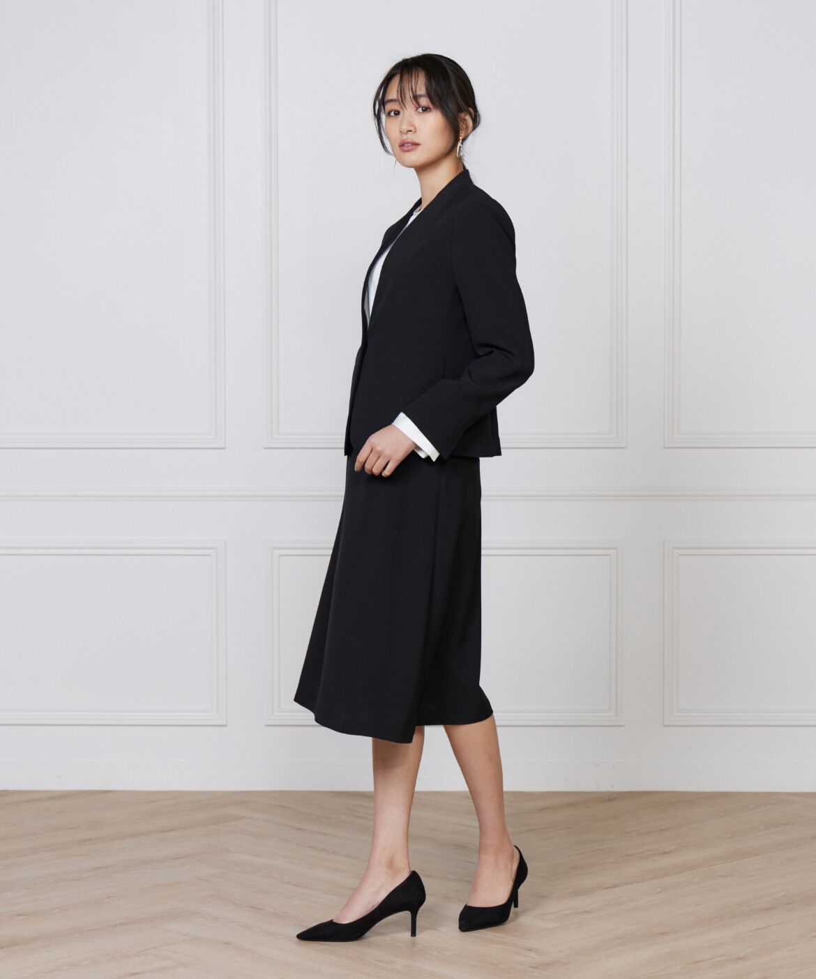 INED「カラーレスジャケット」|ノーカラージャケット|