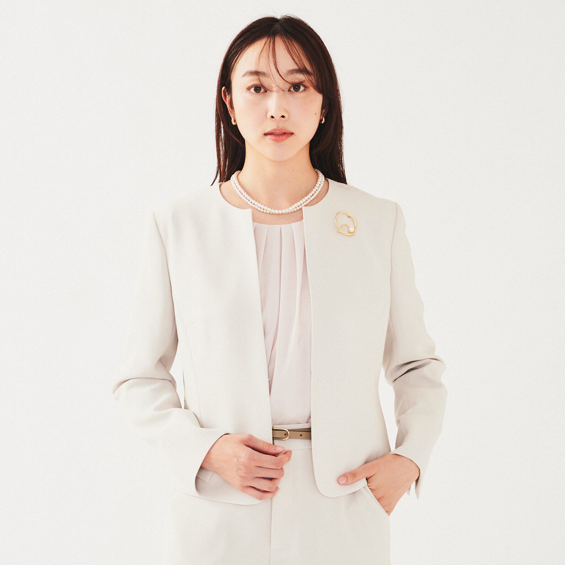 UNTITLED「【通勤スーツ】ノーカラージャケット」|ノーカラージャケット|