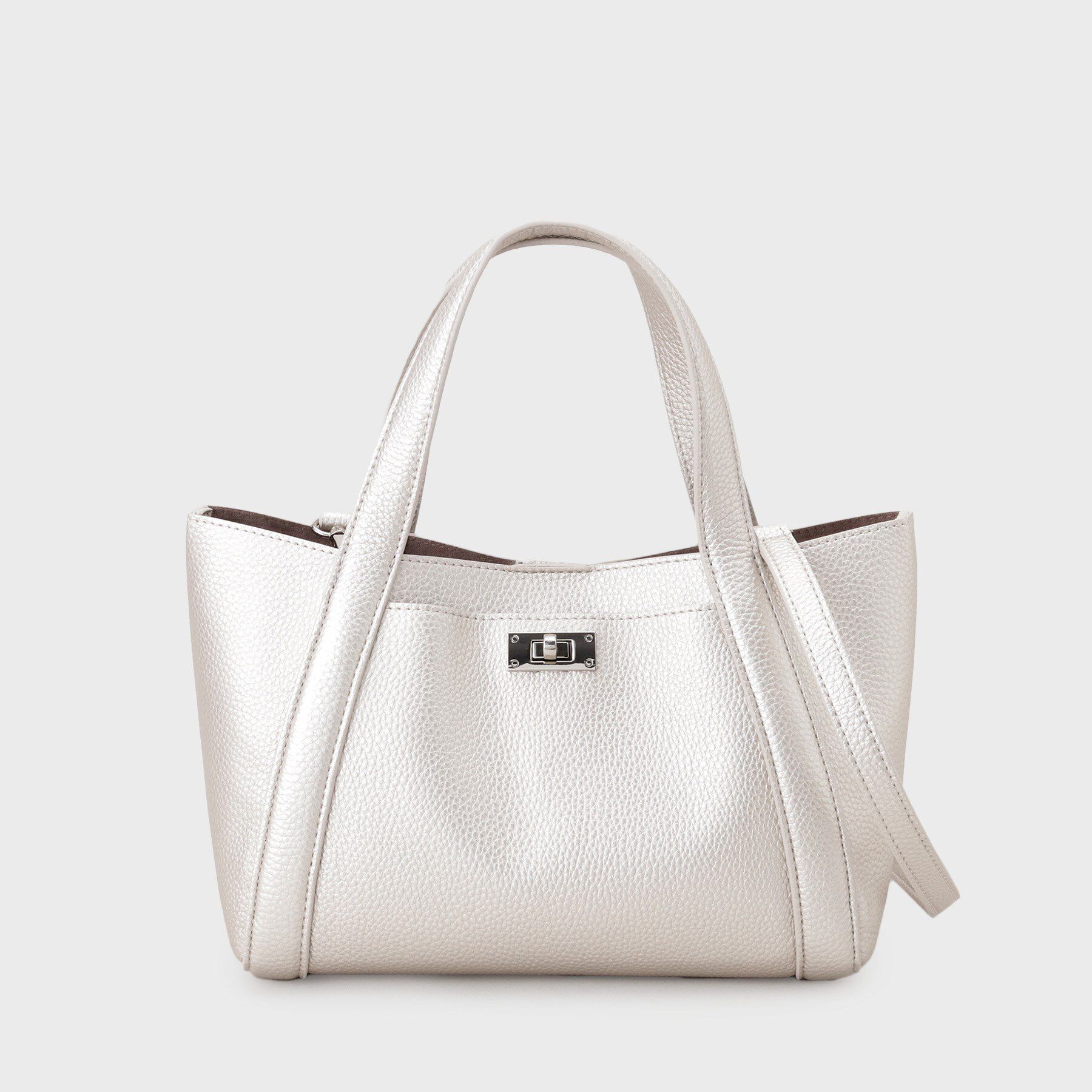 UNTITLED「ミニマルトート」|トートバッグ|シルバー(006)