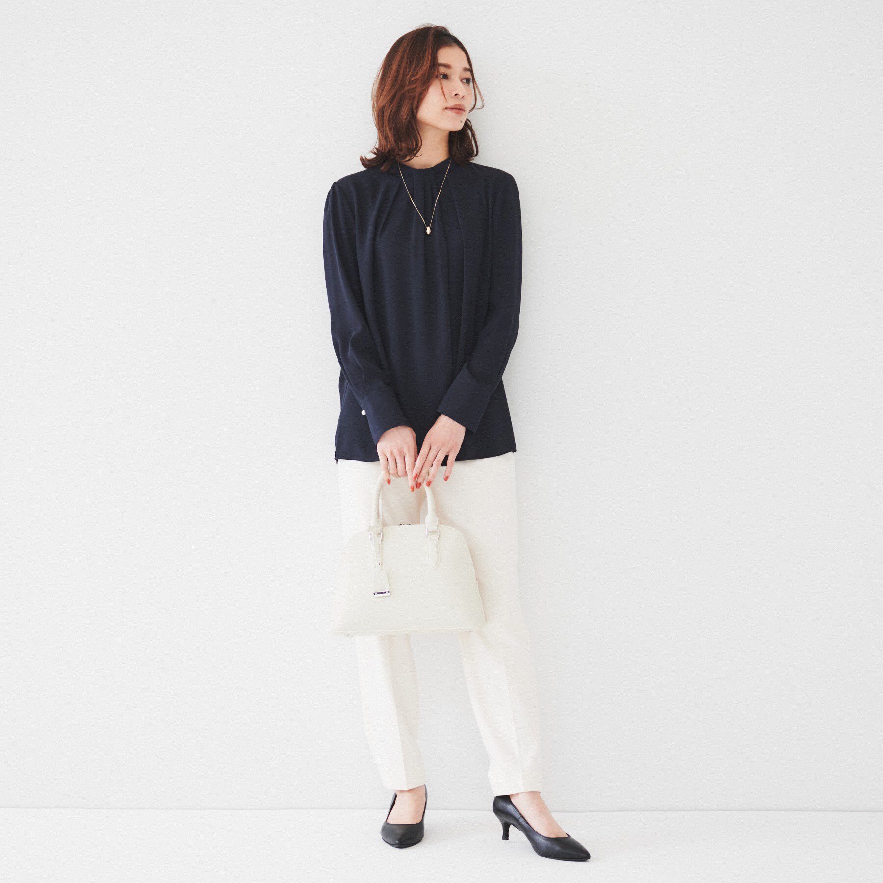 UNTITLED「【通勤】ジョーゼット タックブラウス」|シャツ・ブラウス|