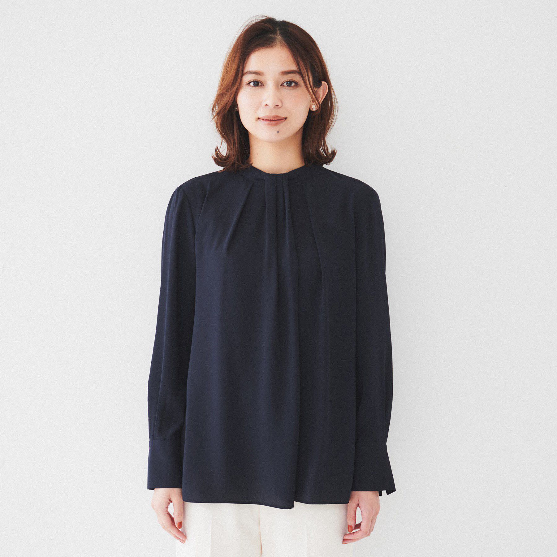UNTITLED「【通勤】ジョーゼット タックブラウス」|シャツ・ブラウス|