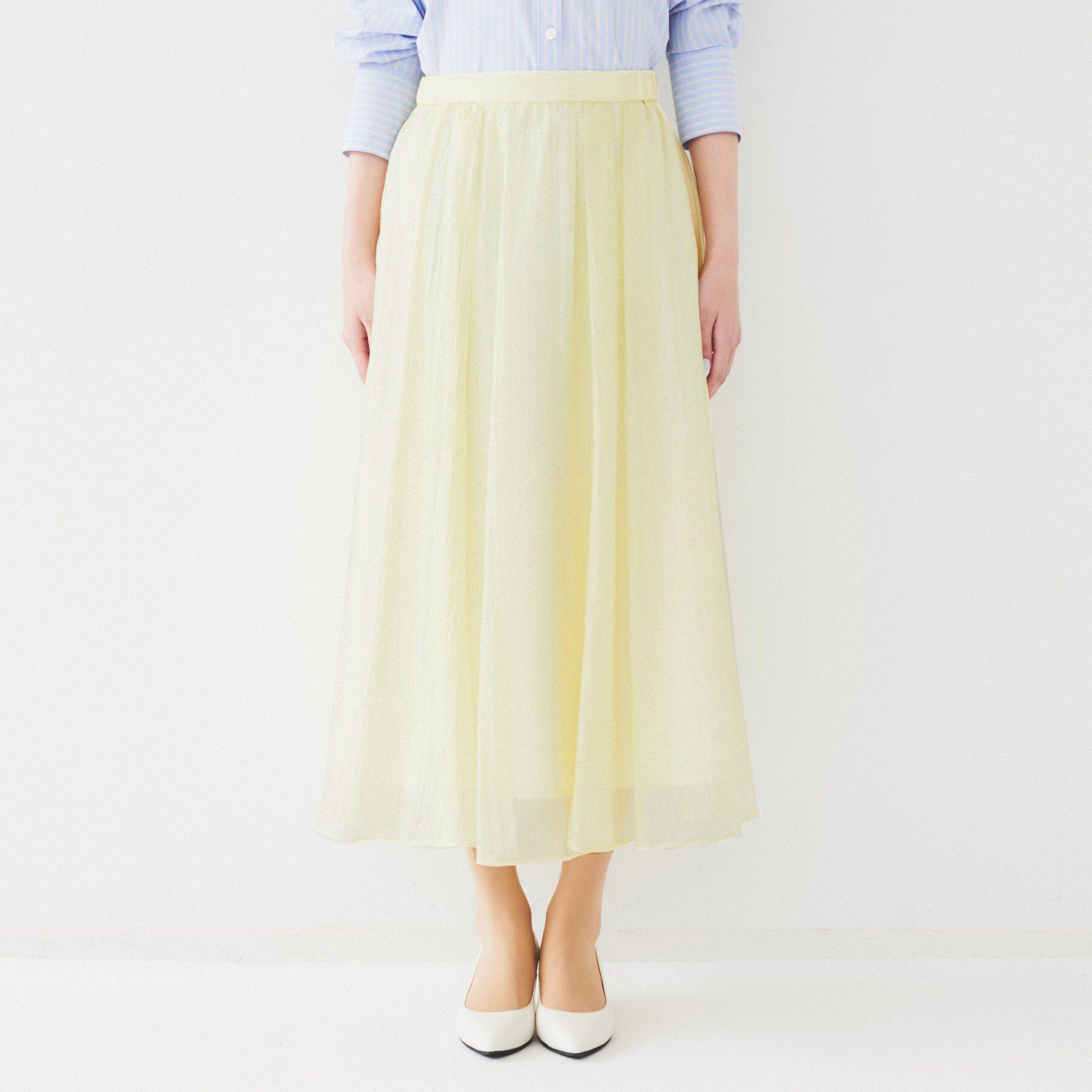 UNTITLED「【後ろウエストゴム/洗える】シアーローンロングスカート」|スカート|