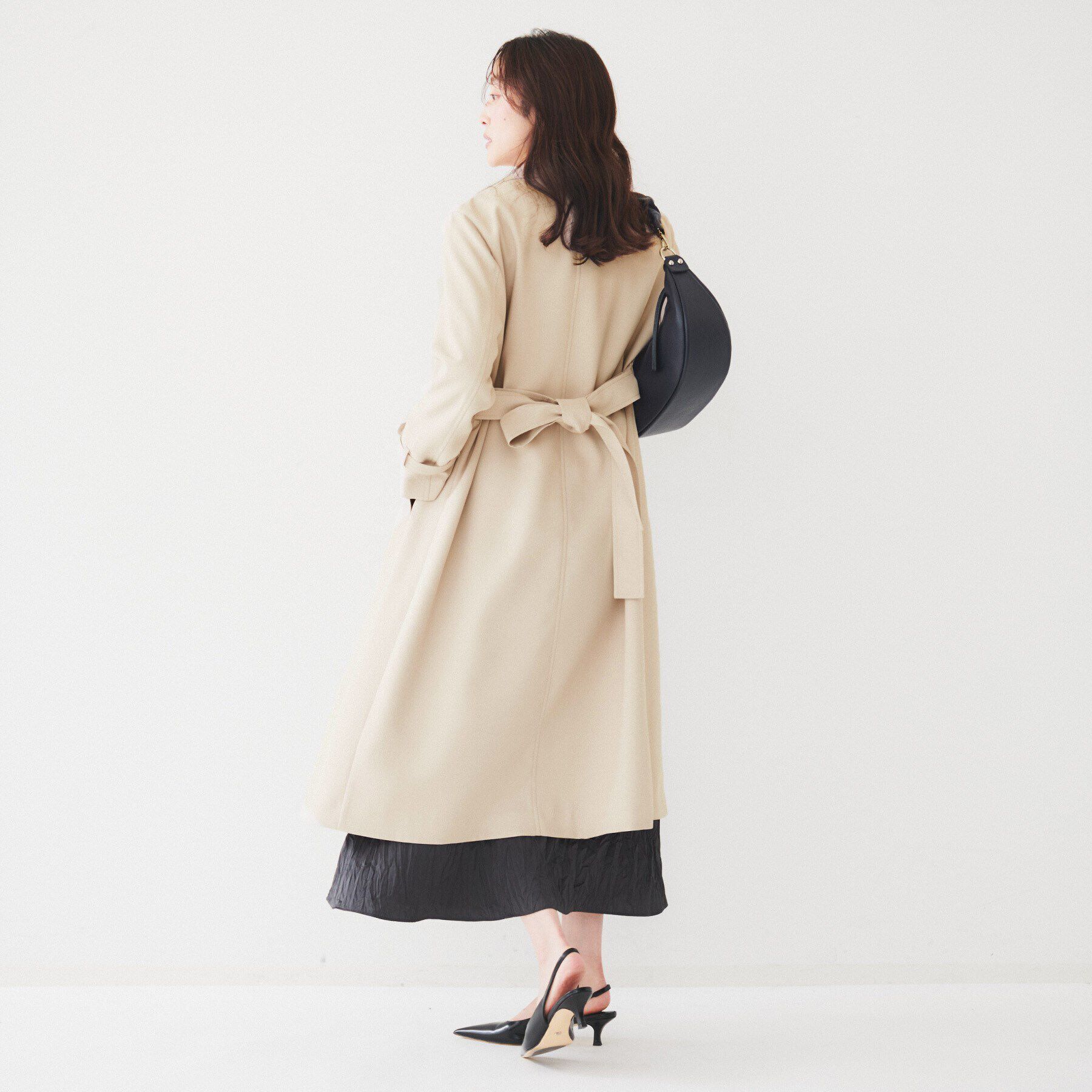UNTITLED「【通勤】バックサテン トレンチコート」|トレンチコート|