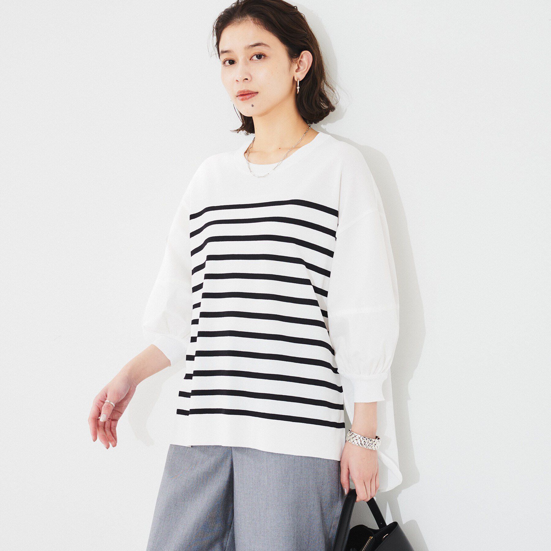 UNTITLED「【TORRAZZO DONNA】ハイブリッドボーダートップス」|Tシャツ・カットソー|